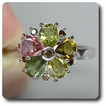 TOURMALINE & DIAMOND RING