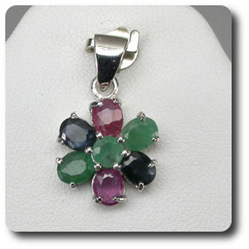 EMERALD RUBY SAPPHIRE PENDANT