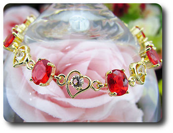 8x8mm Red Ruby Bracelet