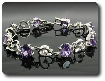 8x8mm Purple Amethyst Bracelet
