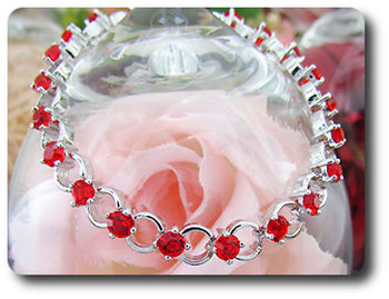 21x4 mm Red Ruby Bracelet