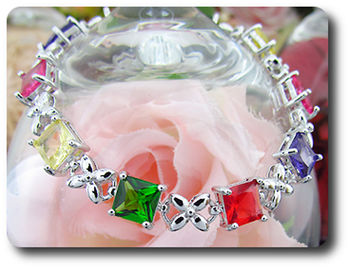 10x7 mm Multicolor Topaz Bracelet