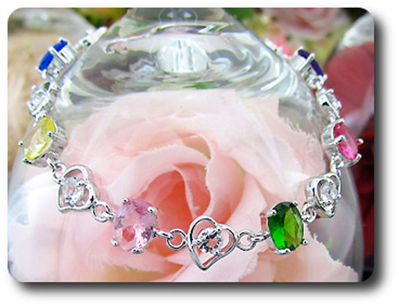 8x8 mm Multicolor Topaz Bracelet