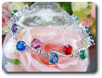 18x6 mm Multicolor Topaz Bracelet