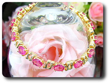 14x7 mm Pink Sapphire Bracelet