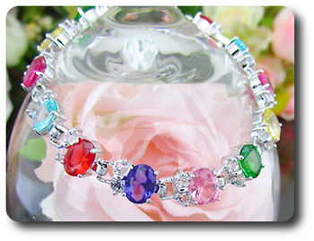 14x8 mm Mutlicolor Topaz Bracelet