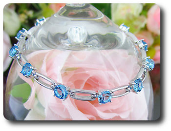 11x5 mm Blue Topaz Bracelet