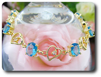 8x8 mm Blue Topaz Bracelet