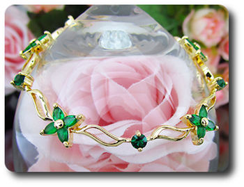 20x5-4 mm Green Emerald Bracelet