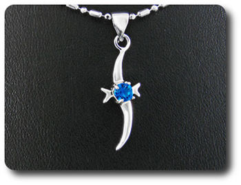 4 mm Blue Sapphire Pendant