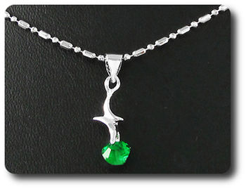 4 mm Green Emerald Pendant