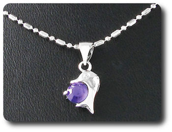 6 mm Purple Amethyst Pendant