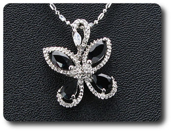 4x7 mm Black Sapphire Pendant