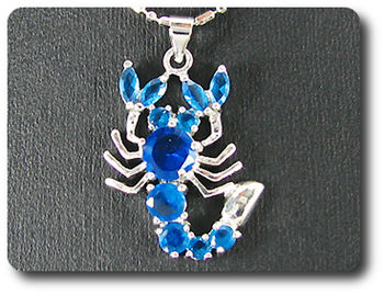 7-3 mm Blue Sapphire Scorpion Pendant