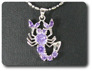 7-3 mm Purple Amethyst Scorpion Pendant