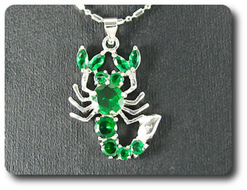 7-3 mm Green Emerald Scorpion Pendant