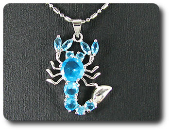 7-3 mm Blue Topaz Scorpion Pendant