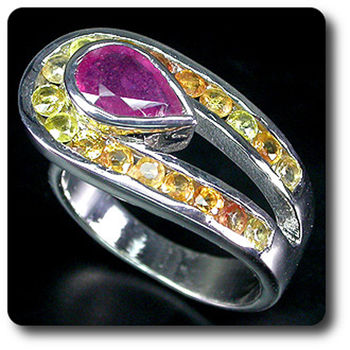 BAGUE RUBIS & SAPHIR