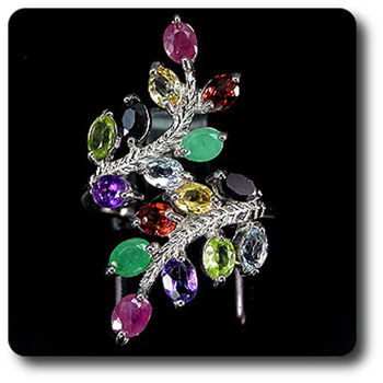 EMERALD, RUBY & SAPPHIRE RING