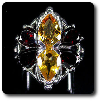 BAGUE GRENAT & CITRINE