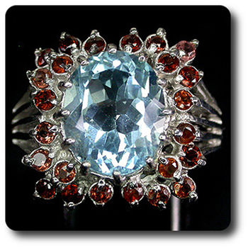 TOPAZ & GARNET RING