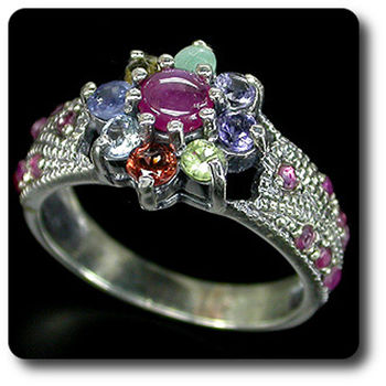 BAGUE RUBIS SAPHIR EMERAUDE GRENAT