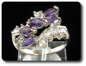 15x6-3 mm Purple Amethyst Ring