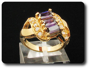 3x6 mm Purple Amethyst Ring