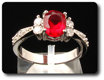 1x8 mm Red Ruby Ring