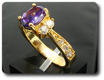 8 mm Purple Amethyst Ring