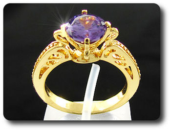 8 mm Purple Amethyst Ring