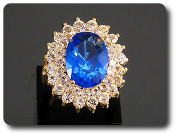 14 mm Blue Sapphire Ring