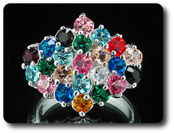 23x3 mm Multicolor Topaz Ring