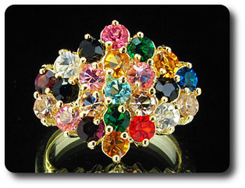 23x3 mm Multicolor Topaz Ring