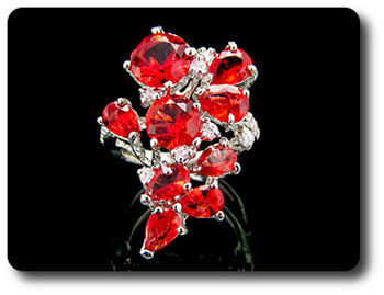 9x8-5 mm Red Ruby Ring