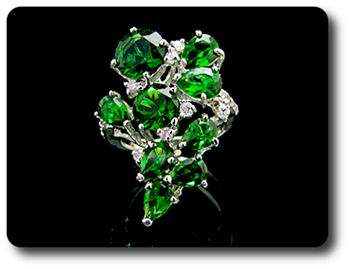 9x8-5 mm Green Emerald Ring