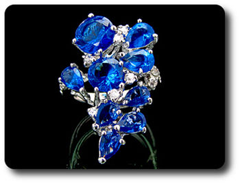 9x8-5 mm Blue Sapphire Ring