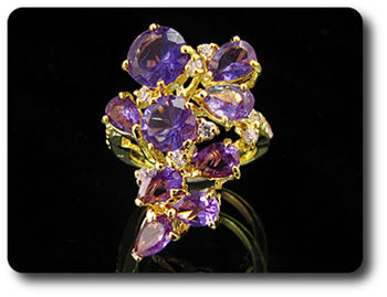 9x8-5 mm Purple Amethyst Ring