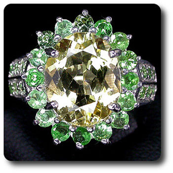 CITRINE & TSAVORITE GARNET RING