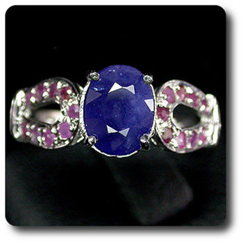 BAGUE SAPHIR BLEU & RUBIS
