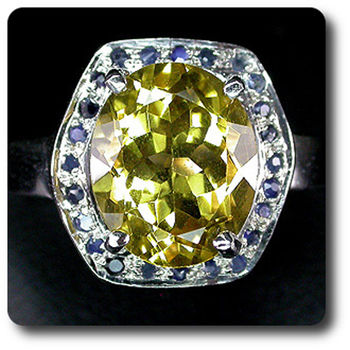 BAGUE CITRINE & SAPHIR