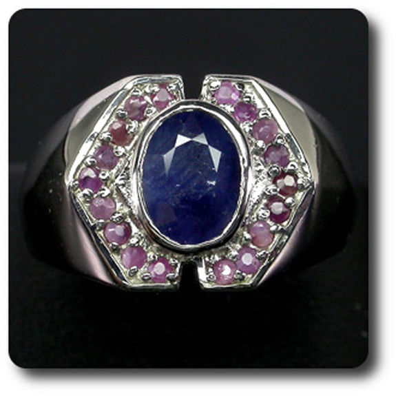 BAGUE SAPHIR BLEU & RUBIS