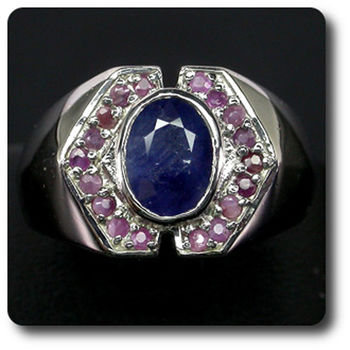 BAGUE SAPHIR BLEU & RUBIS
