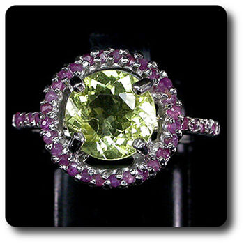 BAGUE QUARTZ JAUNE & RUBIS