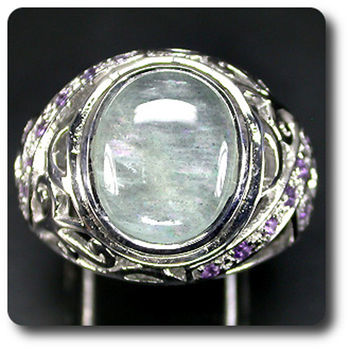 AQUAMARINE & AMETHYST RING