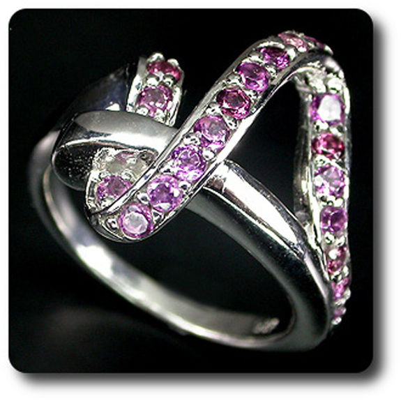 BAGUE GRENAT RHODOLITE  ROSE