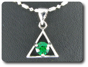 5 mm Green Emerald Pendant