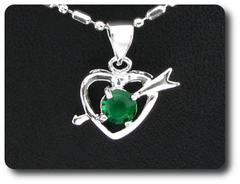 5 mm Green Emerald Pendant