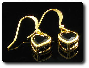 BOUCLES D'OREILLE SAPHIR NOIR