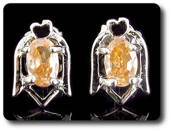 BOUCLES D'OREILLE SAPHIR ORANGE